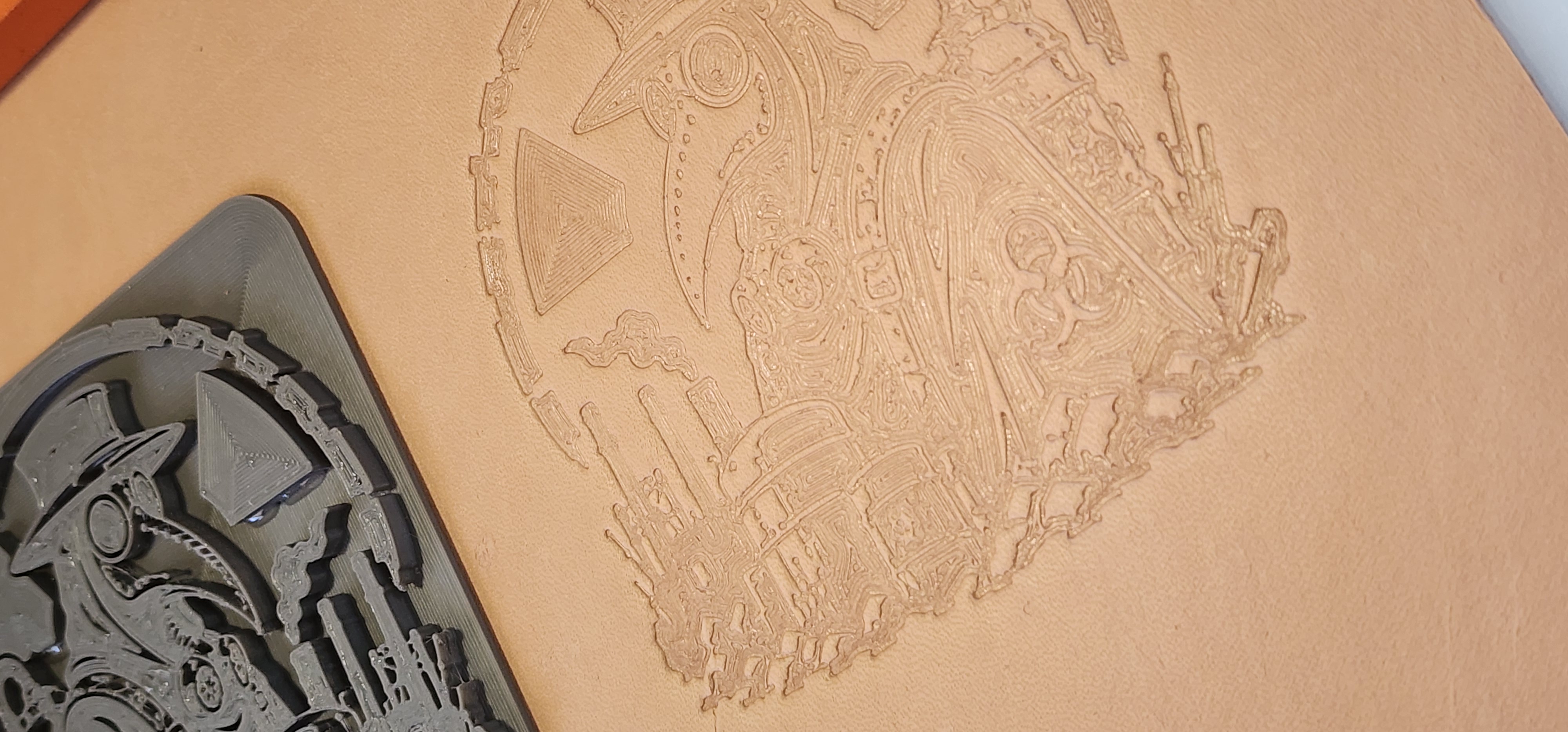 Plague Doctor leather stamp STL pack samples by Horizon Creations